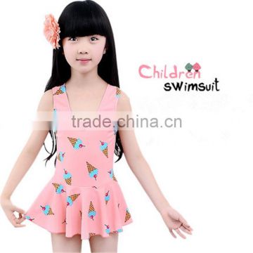 Korean cute baby girls plus size swimsuit with chest pad