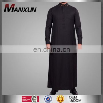 New Style 2016 Muslim Clothing Arab Thobe Thawb Robe New Daffah Muslim Clothing Black Arab Shirt Collar Thobe /Thawb Robe