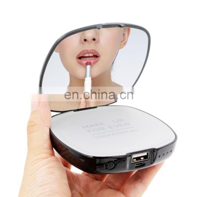 2020 portable power bank mirror battery charger 4000mah plastic make up power charger