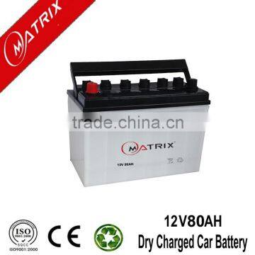 Automotive 12V 80AH Dry Charge Battery