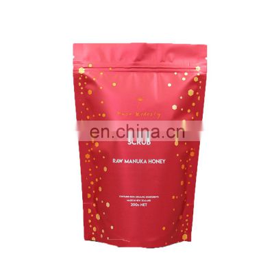 Custom printed doypack mylar bags wholesale coffee body scrub packaging