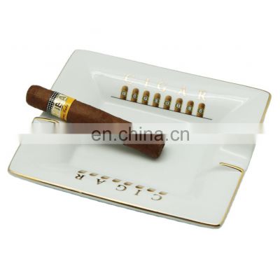luxury customizedprinting logo diy porcelain ceramic cigar ashtray