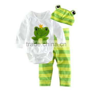 lime green frog printing cotton premature baby clothing prince