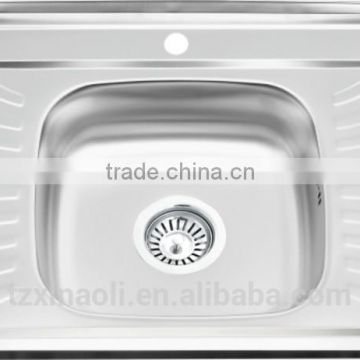 100*50cm middle bowl one piece mat finish with rubber pad 201and 304 sink kitchen sink