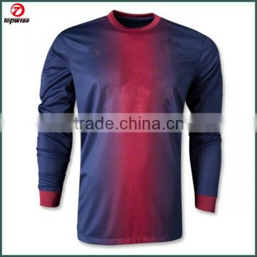 High quality custom design moisture-wicking long sleeve soccer jersey
