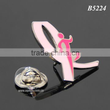 Japan High Quality Mammary Glands Cancer Prevention And Cure Public Welfare Pink Ribbon Metal Souvenir Pin Badge