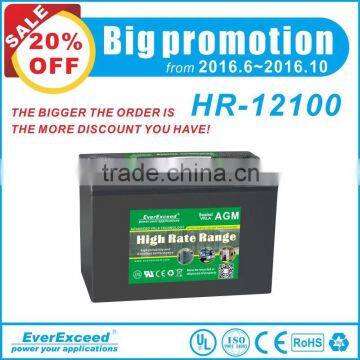 Industry leading Promotion price EverExceed High Rate range 12v 100ah UPS lead acid battery