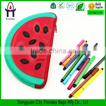 Fruit watermelon shaped pencil pouch leather school pencil case bag