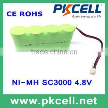 High capacity, good quality 4.8V SC3000mAh NiMH Battery Pack for electronic prodcuts