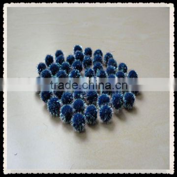 blue color tinsel poms,glitter pom pom ,with assorted size ,