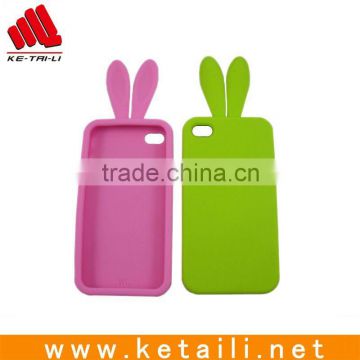 silicone cellphone case with rabbit ear for iphone 4G