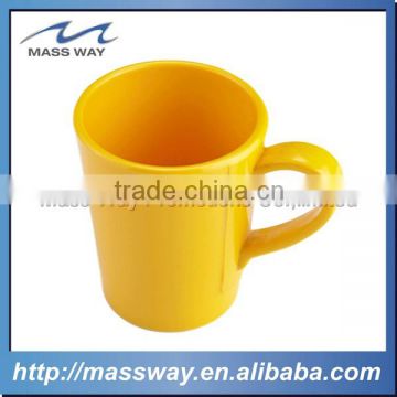 Plastic safety yellow plastic Melamine mug with handle