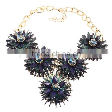 Woman necklace 2016 large costume jewelry acrylic flower necklace