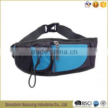 Water Resistant Nylon Sports Waist Bag with Water Bottle Holder