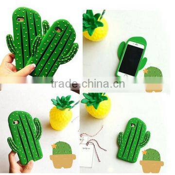 Cute Green Cactus 3D Soft Gel silicone case cover for samsung nexus