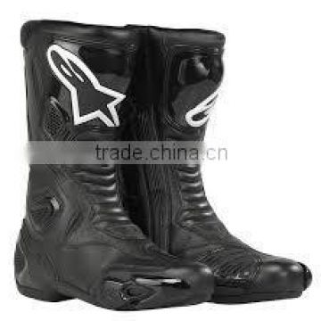 Motorbike long leather shoes