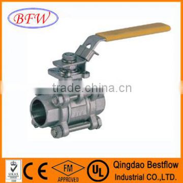 high quality 3pc steel ball valves with actuator ISO5211