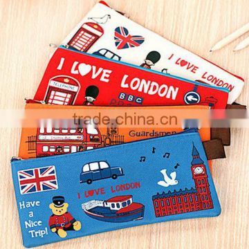 wholesale Promotion gifts cheap DIY creative stationery UK style kids personalized pencil Cases pouch novelty school Pencil Bags
