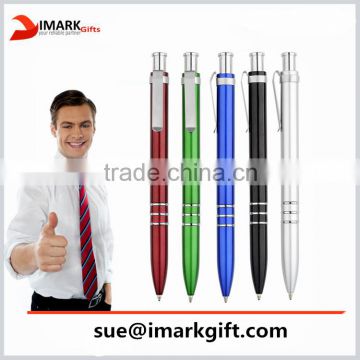 plastic pen with metal accessories and 3 key rings/popular hotel pen