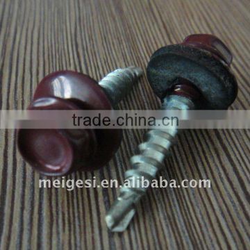 RAL 3005 Hex Washer Self-Drilling Screw with EPDM