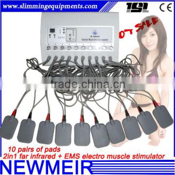 Portable 2in1 electric muscle stim machine combining infrared slimming and electronic muscle stimulator