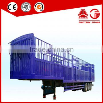 Semi trailer type and steel material 3 axle fencing animal transport semi trailer for sale