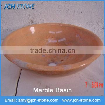 High quality red sunset marble stone wash basin
