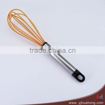 Kitchen whisk tools silicone egg beater with tube handle (HEW-40)