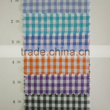 Linen Cotton Woven Yarn Dyed Checks fabric for shirt