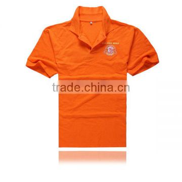 Orange mens embroidery polo shirt, Korean fashion custom-made polo shirt