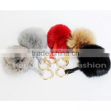 CX-R-49 Genuine Cheap Wholesale Rabbit Fur Pendant Fur Ball Key Chain Key Ring~ MIXED COLOUR