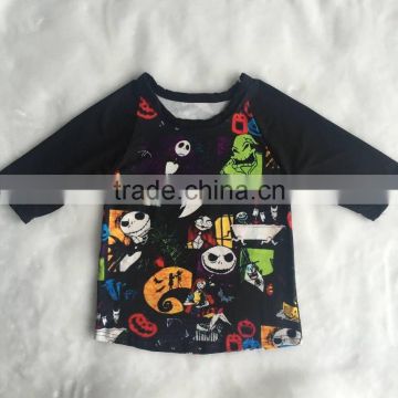 Bulk whoelsale toddler halloween raglan shirt customized design children's raglan shirt for halloween boutique boy raglan