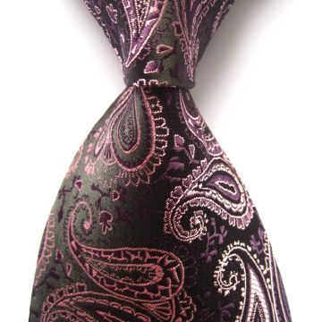 Printed Solid Colors Silk Woven Neckties Plain Brown