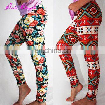 Plus size high waisted brushed custom print 92% polyester 8% spandex pocket sexy soft leggings