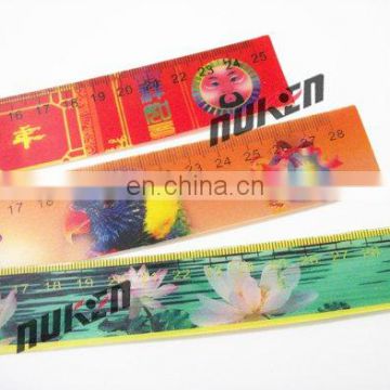 UV printed lenticular effect 30cm straight plastic ruler