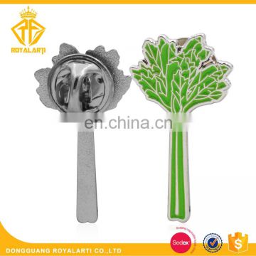 Promotional Green Tree Soft Enamel Pin in Nickel Plating