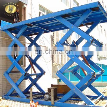 7LSJG Jinan SevenLift 10 ton scissor warehouse manual wall mounted goods elevator used stair cargo lifter