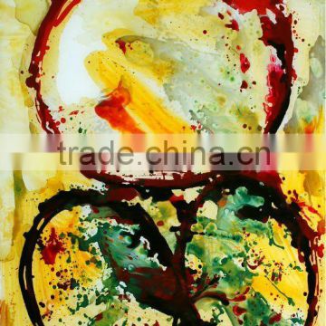 3 Circles Multicolor Abstract Glass Painting Custom