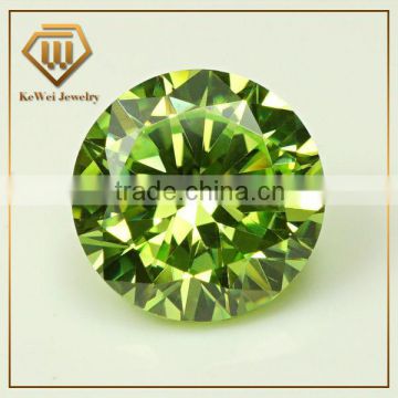 Cheap gems Apple Green Round Shape CZ Gemstone
