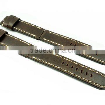 Stylish Design Hand Stitched 24mm Oil Leather Watch Straps