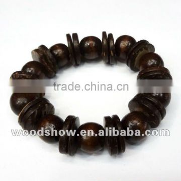 Men's Handmade Bangle Coconut Bangle Wood Beads Bangle, Wood Bracelet