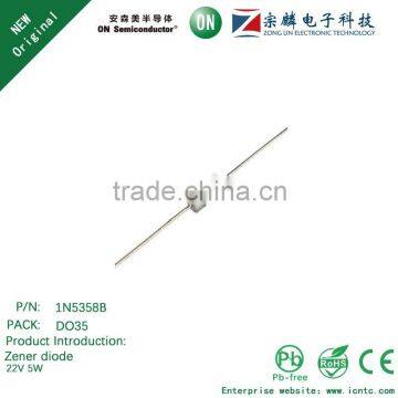 Genuine original 1N5358B DO35 Zener diode 5W 22V