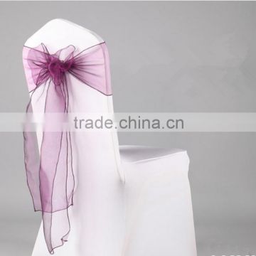 22 x 270 cm purple 50 pcs organza chair sashes chair wedding plain dyed organza fabric for banquet wedding home and hotel