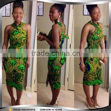 Wholesale Halter Dashiki African Fashion Print Dress Patterns for Women