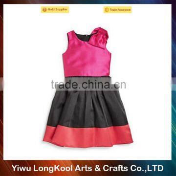 Wholesale hot sale latest design girl princess satin dress pink and black tutu dress