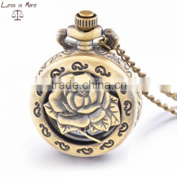 Beautiful empty pocket watch, exquisite Chinese pierced pocket watch necklace