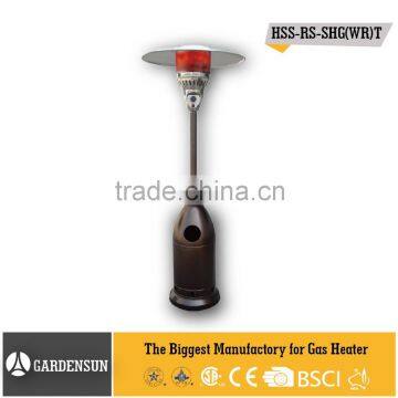 Gas patio heater Stand-up bullet heater golden hammered with table,CE GARDENSUN 5000-13000W with CE CSA AGA ISO