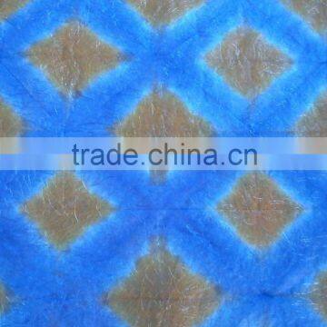 blue and khaki tie and dyed silk handmade paper made from pure silk fiber