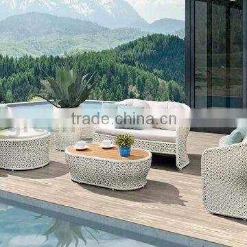 Wicker Outdoor Sofa in White Color - Rattan Outdoor Furniture