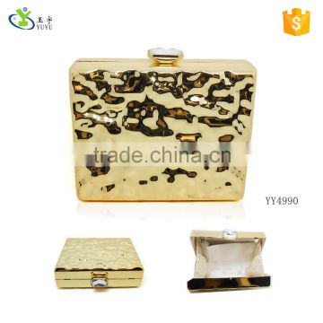 Hotsale meltdown style metal boxy clutch bag for ladies